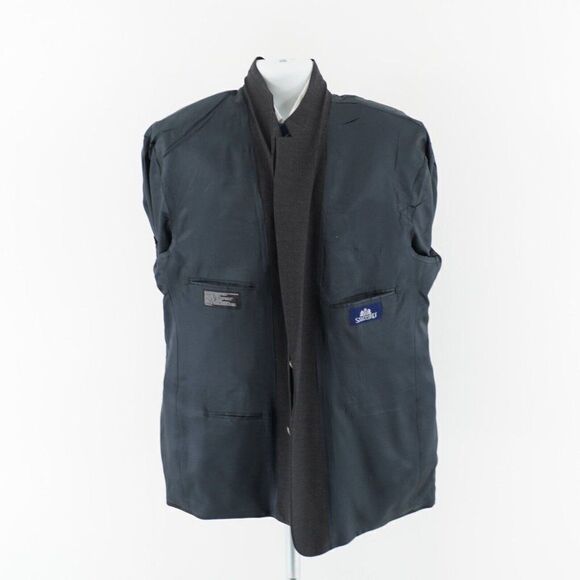 Stafford Gray Worsted Wool Polyester 2 Silver Button Blazer 48L Portly Tagged 50 - Picture 12 of 14